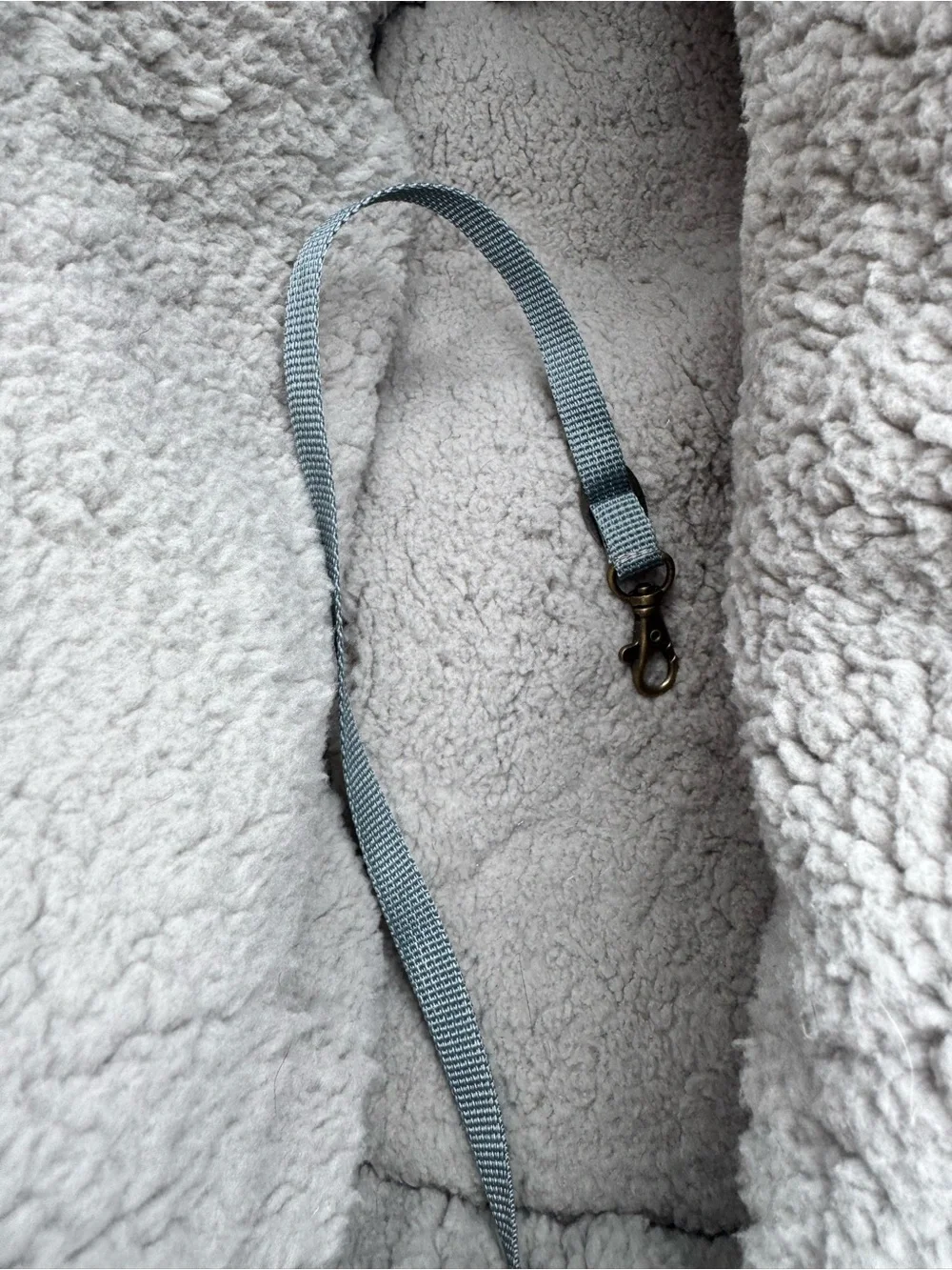 Cozy Grey Sherpa Tote Bag left pine